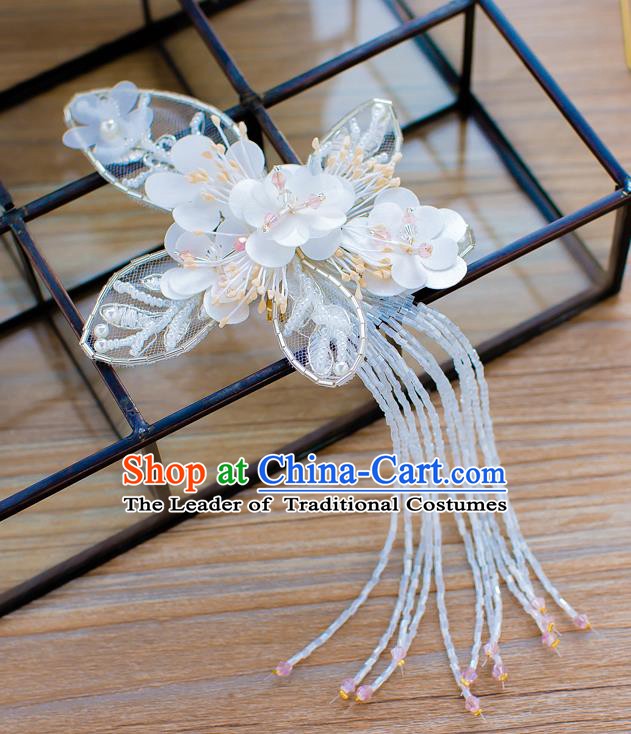 Handmade Classical Wedding Hair Accessories Bride Headwear Butterfly Tassel Hair Stick for Women