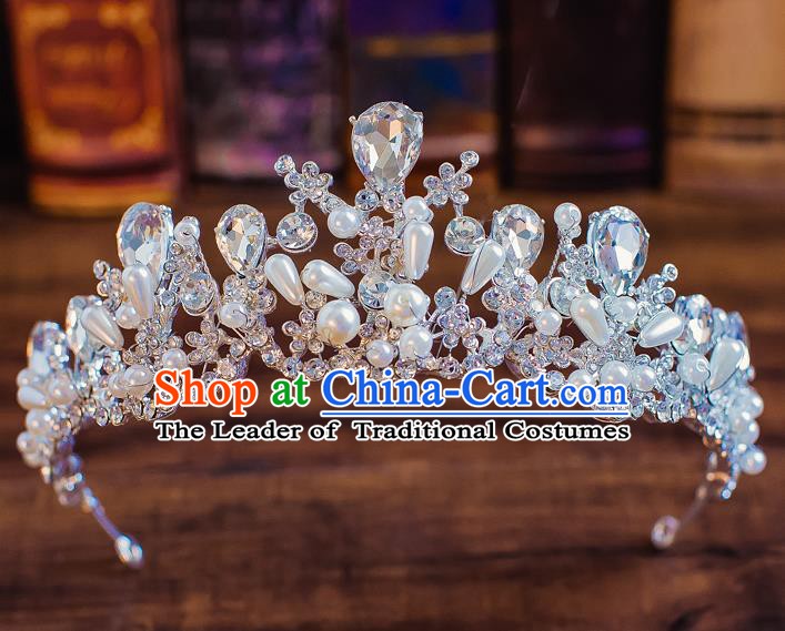 Handmade Classical Wedding Hair Accessories Bride Baroque Crystal Royal Crown for Women