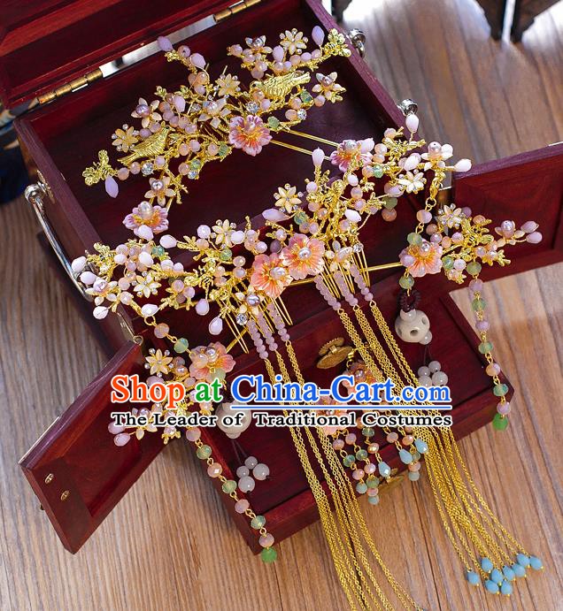 Chinese Hair Jewelry Accessories Xiuhe Suit Hairpins Headwear Headdress Hair Crown for Women