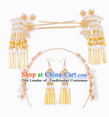 Chinese Handmade Classical Hair Accessories Ancient Hair Clasp Tassel Hairpins for Women