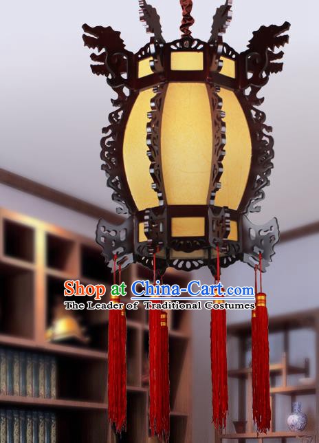 Traditional Chinese Yellow Palace Lanterns Handmade Hanging Lantern Ancient Ceiling Lamp