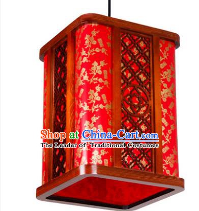 Traditional Chinese Red Hanging Palace Lanterns Handmade Painted Wintersweet Lantern Ancient Ceiling Lamp