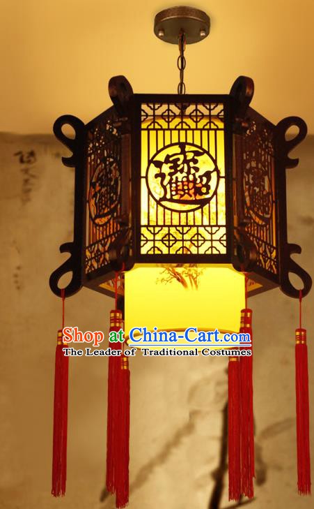 Traditional Chinese Carving Hanging Palace Lanterns Handmade Painted Lantern Ancient Ceiling Lamp