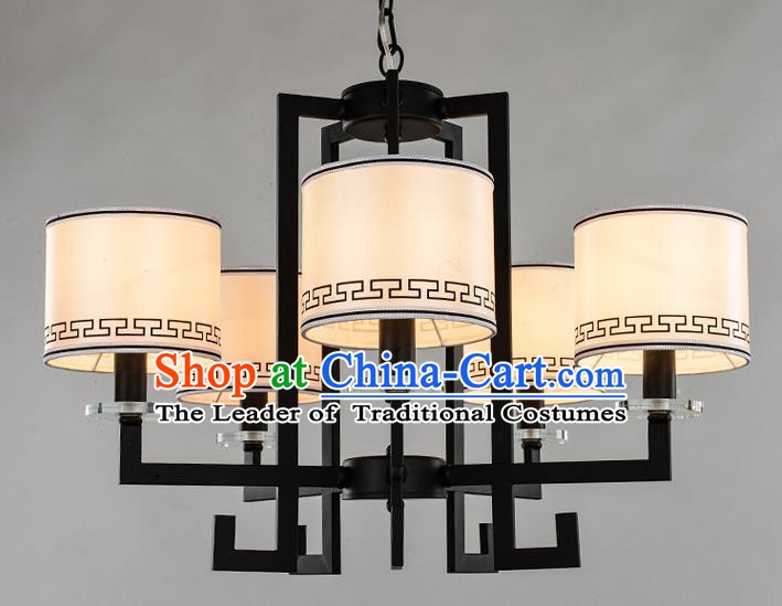 Traditional Chinese Ceiling Palace Lanterns Handmade Five-Lights Lantern Ancient Lamp