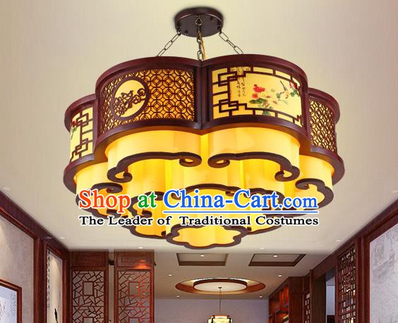 Traditional Chinese Wood Ceiling Palace Lanterns Handmade Lantern Ancient Hanging Lamp