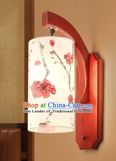 Traditional China Ancient Painting Plum Blossom Lanterns Handmade Wood Lantern Ancient Wall Lamp