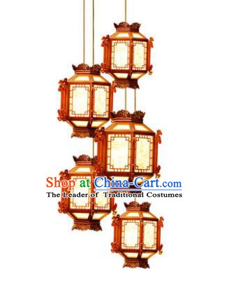 Traditional Chinese Palace Ceiling Lanterns Handmade Hanging Wood Lantern Ancient Lamp