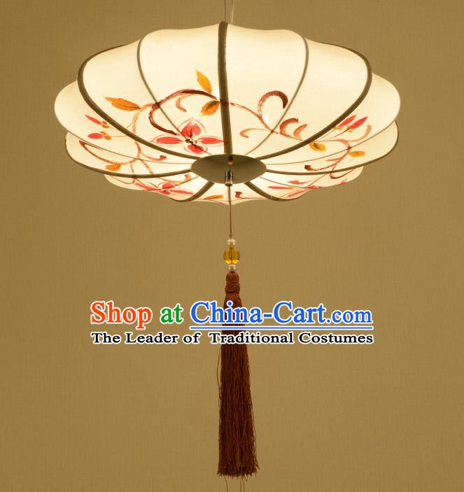 Traditional Chinese Painting Hanging Lanterns Ancient Handmade Ceiling Lantern Ancient Lamp