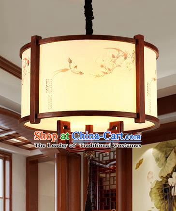 Traditional Chinese Handmade Painted Hanging Lantern Asian Wood Ceiling Lanterns Ancient Lantern