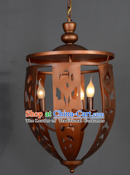 Handmade Traditional Thailand Carving Hanging Lantern Asian Iron Ceiling Lanterns Religion Lantern