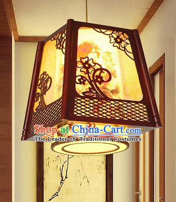 Traditional Chinese Handmade Wood Carving Hanging Lantern Asian Ceiling Lanterns Ancient Lantern