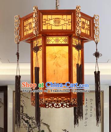 Traditional Chinese Handmade Palace Hanging Lantern Asian Wood Ceiling Lanterns Ancient Lantern