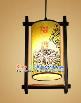 Traditional Chinese Handmade Painted Palace Lantern Hanging Lanterns Ancient Wood Lamp