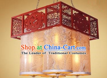 Traditional Chinese Palace Lantern Handmade Wood Hanging Lanterns Ancient Lamp