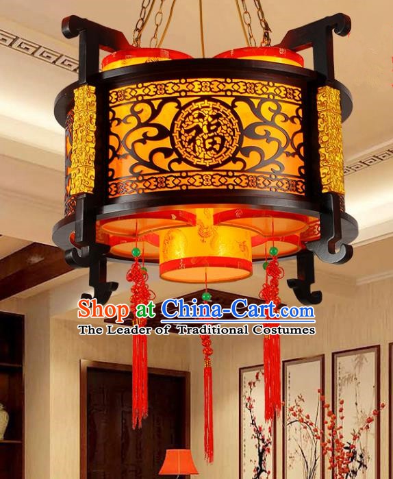 Traditional Chinese Parchment Carving Palace Lantern Handmade Ceiling Lanterns Ancient Lamp