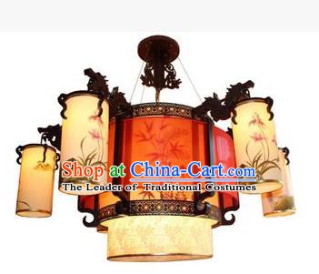 Traditional Chinese Painting Orchid Palace Lantern Handmade Ceiling Lanterns Ancient Lamp
