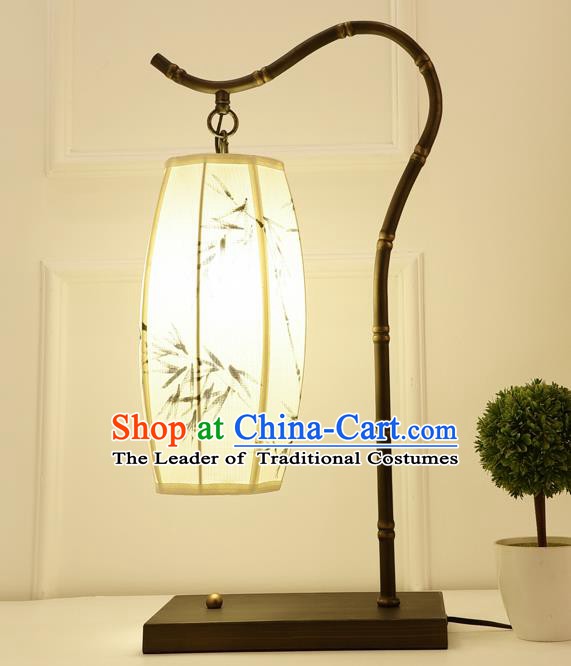 Traditional Chinese Palace Lantern Handmade Painting Bamboo Desk Lanterns Ancient Lamp