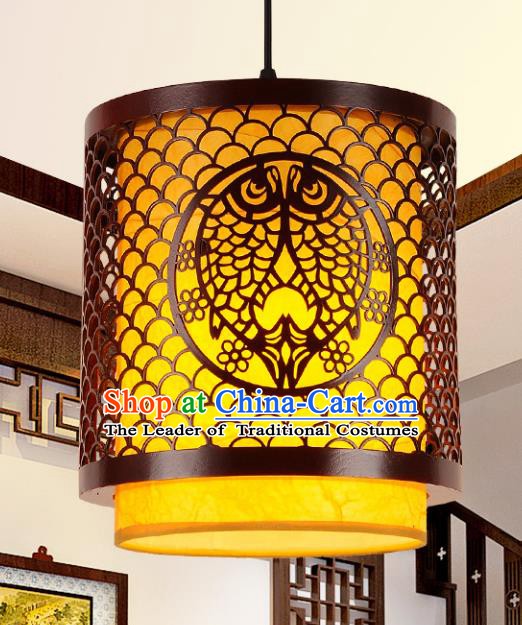 Top Grade Handmade Carving Fishes Lanterns Traditional Chinese Palace Lantern Ancient Ceiling Lanterns