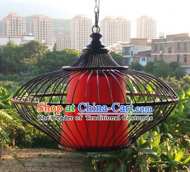 Top Grade Handmade Iron Red Lanterns Traditional Chinese Hanging Palace Lantern Ancient Ceiling Lanterns