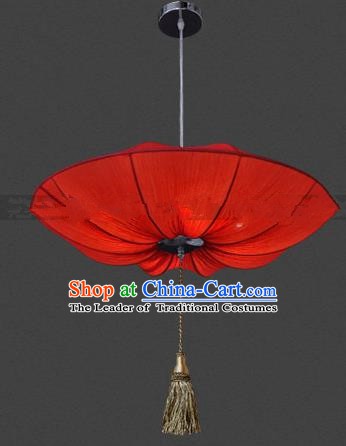 Top Grade Handmade Red Lotus Leaf Lanterns Traditional Chinese Palace Lantern Ancient Ceiling Lanterns
