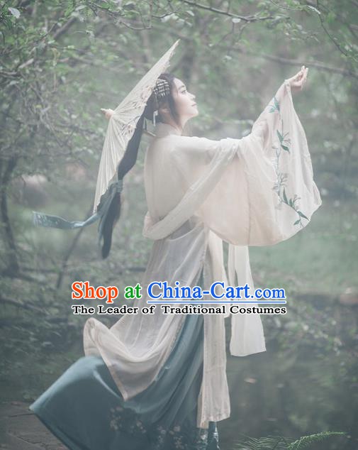 Ancient Traditional Chinese Han Dynasty Princess Costume Embroidered Hanfu Dress for Women