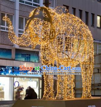 Traditional Christmas Elephant Light Show Decorations Lamps Stage Display Lamplight LED Lanterns