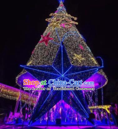 Traditional Shiny Christmas Tree Stage Lights Stars Display Decorations Lamplight LED Lanterns
