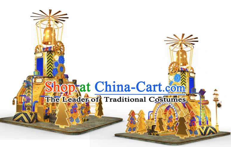 Traditional Christmas Bells LED Lights Show Lamp Decorations Stage Lamplight Display Lanterns