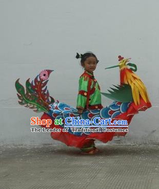 Chinese Traditional Children Land Boat Dance Props Professional Celebration Parade Phoenix Boat