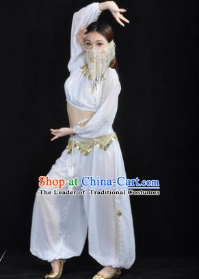 Traditional Bollywood Dance Performance White Clothing Indian Dance Belly Dance Costume for Women