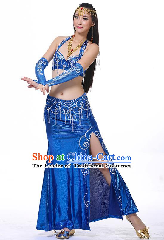 Traditional Oriental Dance Performance Royalblue Dress Indian Belly Dance Costume for Women