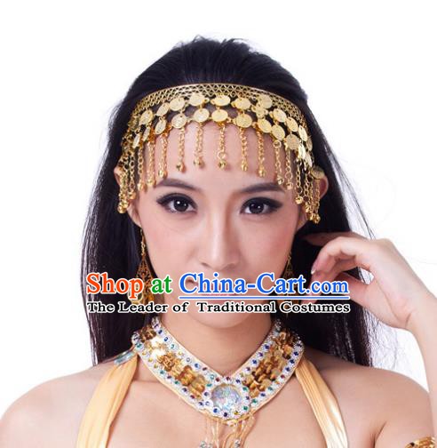 Indian Bollywood Belly Dance Hair Accessories Golden Hair Clasp for Women