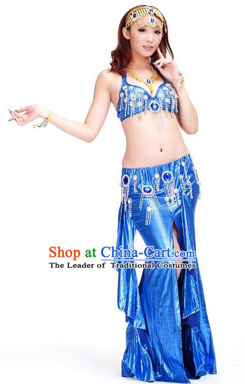 Top Indian Belly Dance Royalblue Dress India Traditional Raks Sharki Oriental Dance Performance Costume for Women