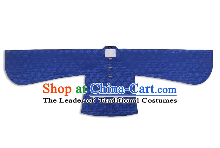 Chinese Ancient Ming Dynasty Palace Lady Costume Blue Blouse Hanfu Clothing for Women