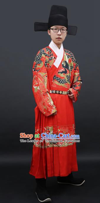 Chinese Ancient Ming Dynasty Imperial Bodyguard Costume Swordsman Hanfu Clothing for Men