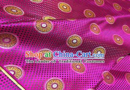Chinese Traditional Fabric Mongolian Robe Rosy Brocade Chinese Fabric Asian Material