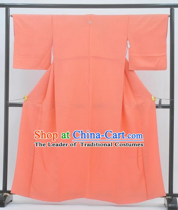 Japan Traditional Costume Orange Yukata Dress Japanese Furisode Kimono for Women