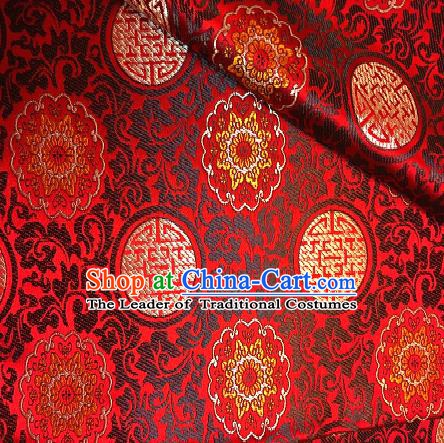 Chinese Traditional Fabric Tang Suit Red Brocade Chinese Fabric Asian Cheongsam Material