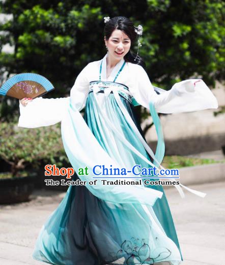 Chinese Ancient Nobility Lady Costume Tang Dynasty Princess Embroidered Dress for Women