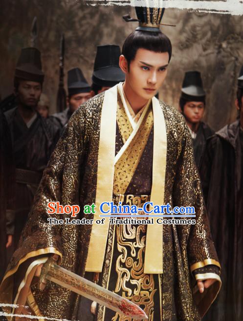 Chinese Southern and Northern Dynasties Swordswoman Costume Ancient Knight-Errant Hanfu Clothing for Men
