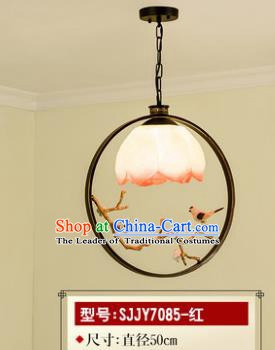 Asian China Traditional Handmade Lantern Red Flower Ceiling Lamp Ancient Palace Lanern
