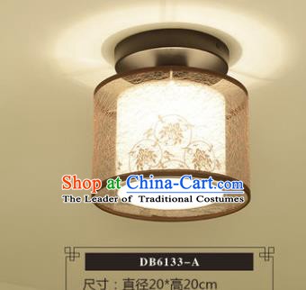 Traditional Chinese Handmade Lantern Classical Printing Lotus Ceiling Lamp Ancient Lanern