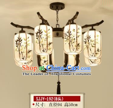 Asian China Traditional Handmade Lantern Printing Bamboo Ceiling Lamp Ancient Palace Lanern