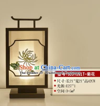 Traditional Asian Chinese Lantern China Ancient Electric Chrysanthemum Desk Lamp Palace Lantern