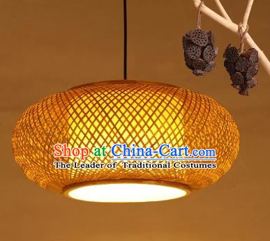 Traditional China Handmade Lantern Ancient Bamboo Weaving Hanging Lanterns Palace Ceiling Lamp
