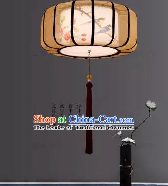 Traditional China Handmade Lantern Ancient Printing Flowers Hanging Lanterns Palace Ceiling Lamp