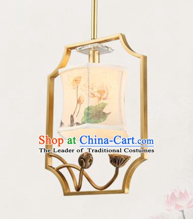 China Traditional Handmade Lantern Ancient Painting Lotus Lanterns Palace Ceiling Lamp
