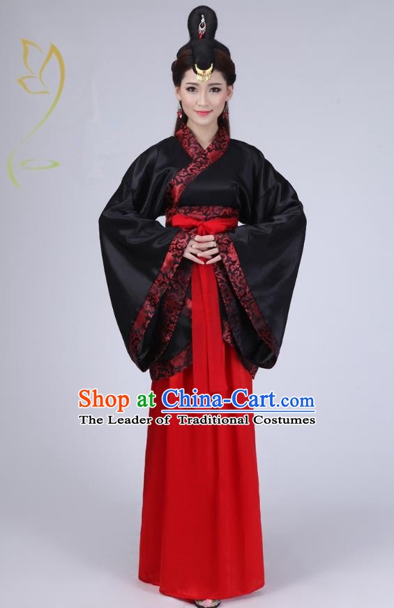 Ancient Chinese Han Dynasty Historical Costume Princess Embroidered Hanfu Dress for Women