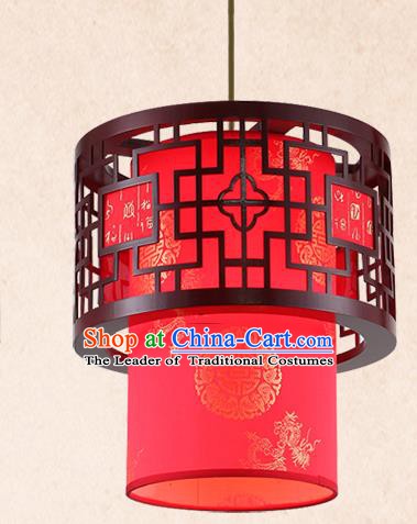 China Handmade Red Lantern Traditional Wood Lanterns Palace Hanging Lamp