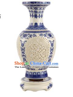 Asian China Style Desk Lanterns Traditional Chinese Ancient Porcelain Bottle Lamp Palace Lantern